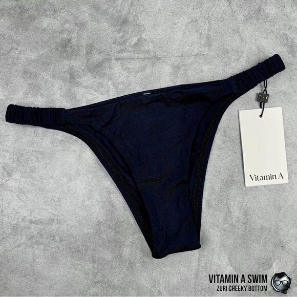 VITAMIN A SWIM SUSTAINABLY MADE ZURI BIKINI 2 PIECE SWIMSUIT SET IN BLACK NEW - Picture 10 of 16